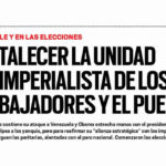 Fortalecer la unidad antimperialista de los trabajadores y el pueblo