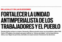 Fortalecer la unidad antimperialista de los trabajadores y el pueblo