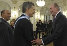 Discurso de Macri, junto a su «querido» rey