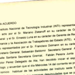 INTI: Debates sobre el acta firmada