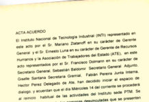 INTI: Debates sobre el acta firmada