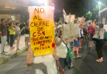 Trabajadores de C5N contra el cierre