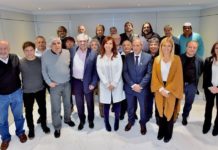 Dirigentes sindicales junto a Fernández-Fernández