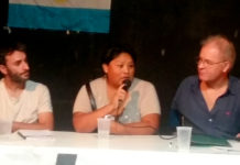 Magaly Condori en el plenario