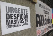 No a los despidos en Editorial Atlántida!