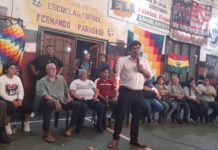 Espinosa con la colectividad boliviana de La Matanza