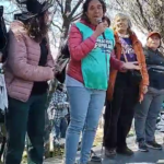 Sol Pedre en el acto de UxP en Bariloche